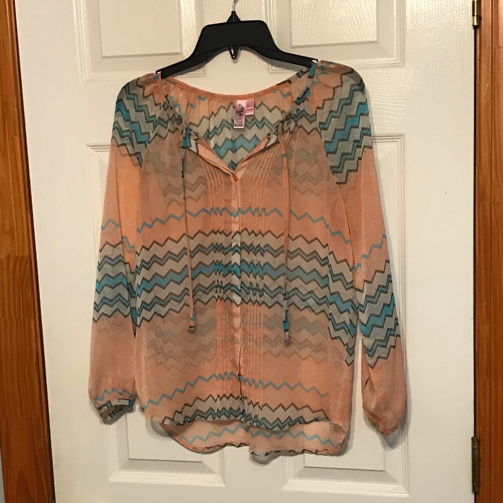 Multicolored chevron printed blouse